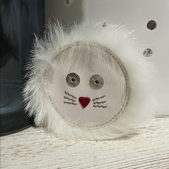 Coach Accessories - Fluffy White Cat Face Coin Accessory